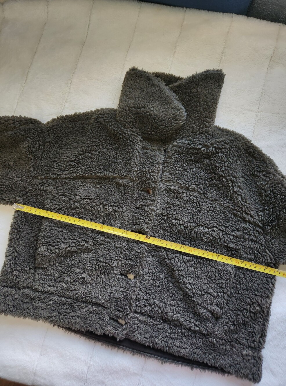 Lululemon Textured Fleece Button Jacket Dark Olive - Size 8 - Picture 10 of 14